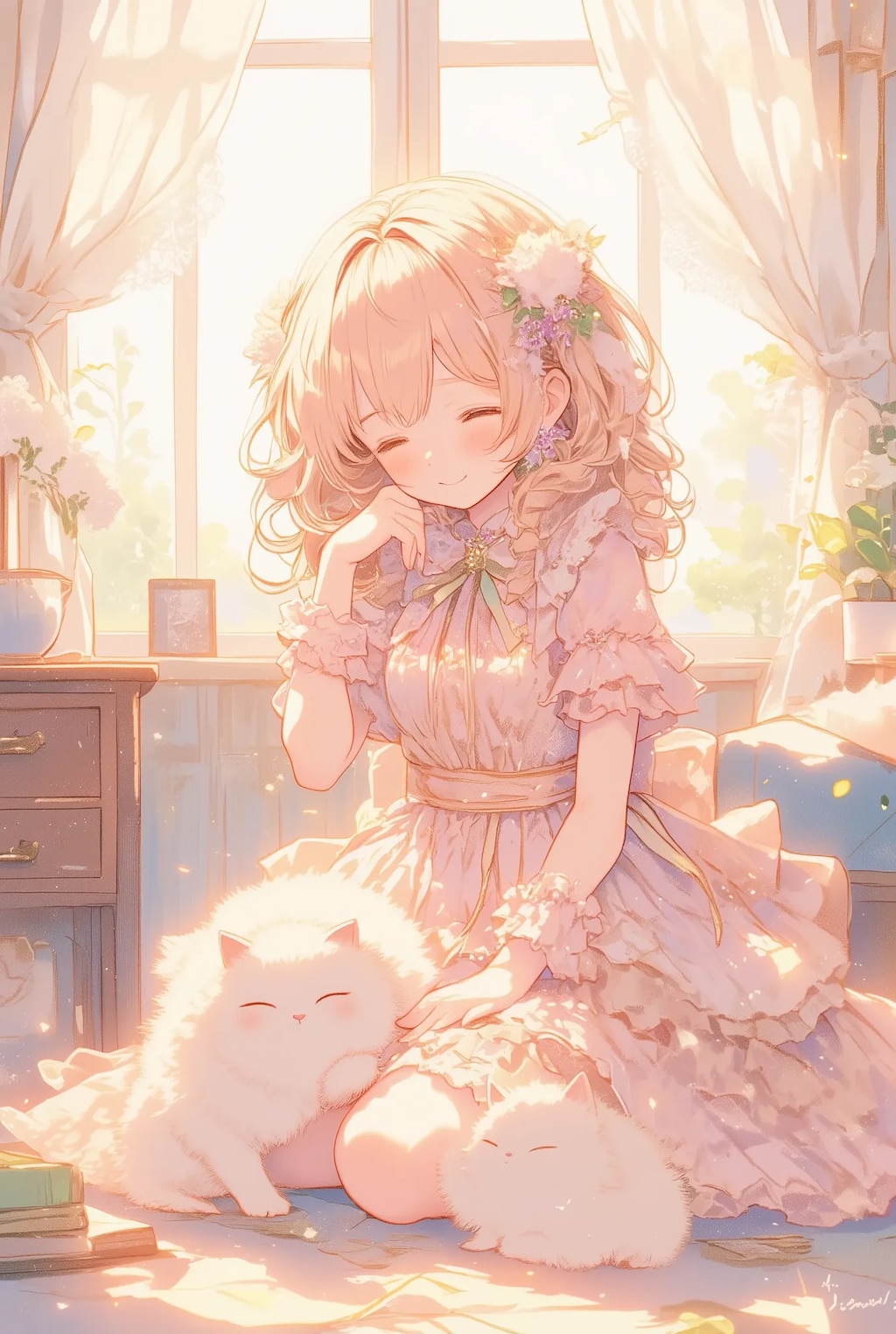フリフリちゃんとネコちゃん
