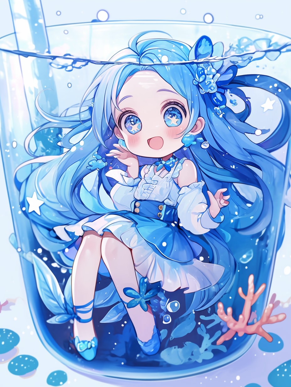「瓶詰の少女」蒼109 | の人気AIイラスト・グラビア