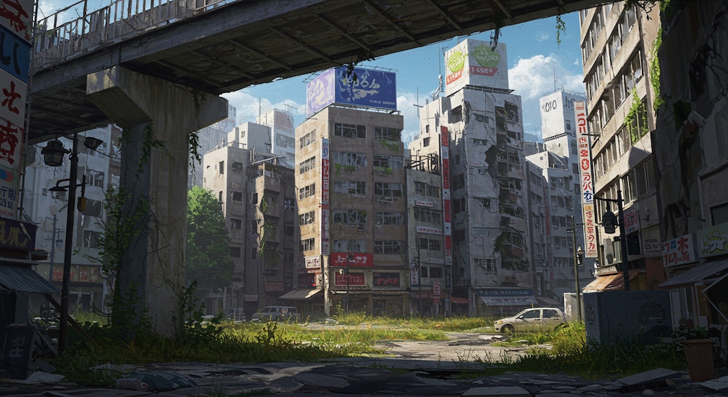 終末探索系アニメやゲームに登場しそうな？背景！・・（最後の2枚は実写風）