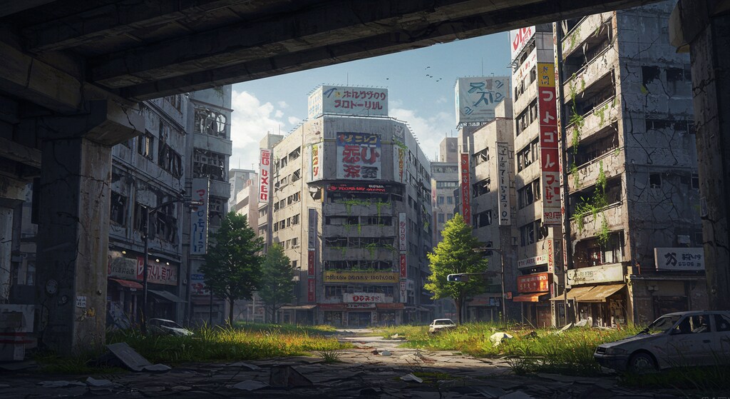 終末探索系アニメやゲームに登場しそうな？背景！・・（最後の2枚は実写風）