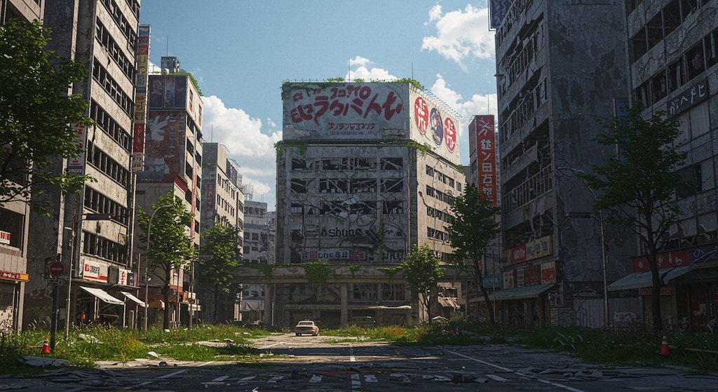 終末探索系アニメやゲームに登場しそうな？背景！・・（最後の2枚は実写風）