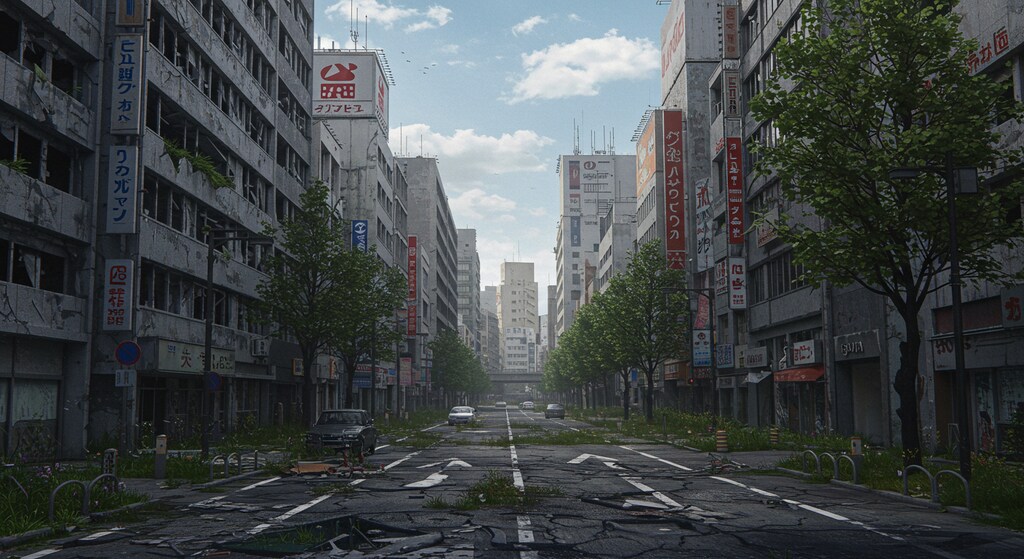 終末探索系アニメやゲームに登場しそうな？背景！・・（最後の2枚は実写風）