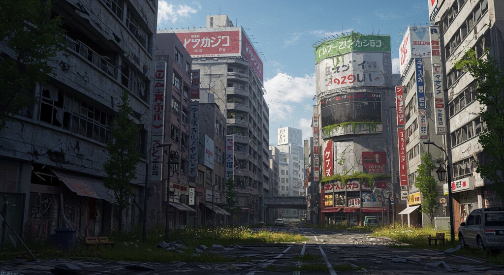 終末探索系アニメやゲームに登場しそうな？背景！・・（最後の2枚は実写風）