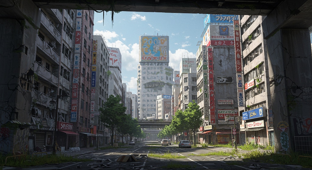 終末探索系アニメやゲームに登場しそうな？背景！・・（最後の2枚は実写風）