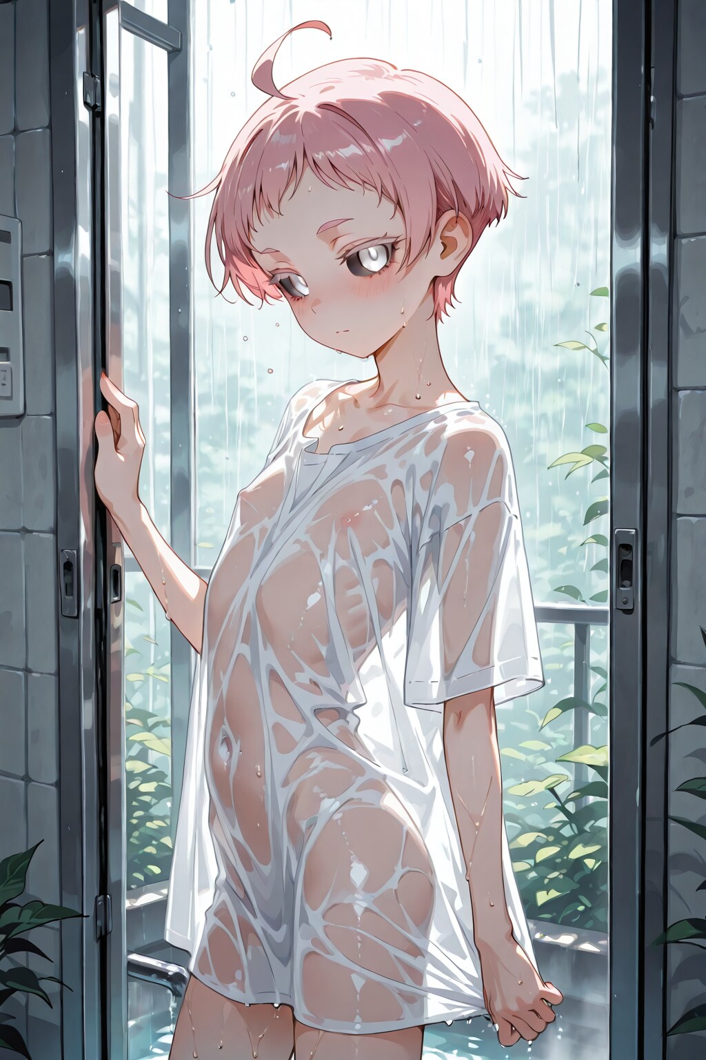 雨に濡れて