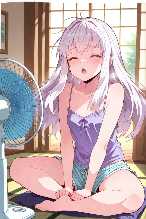 夏と扇風機と少女