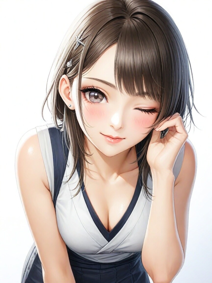 黒髪のウィンク！