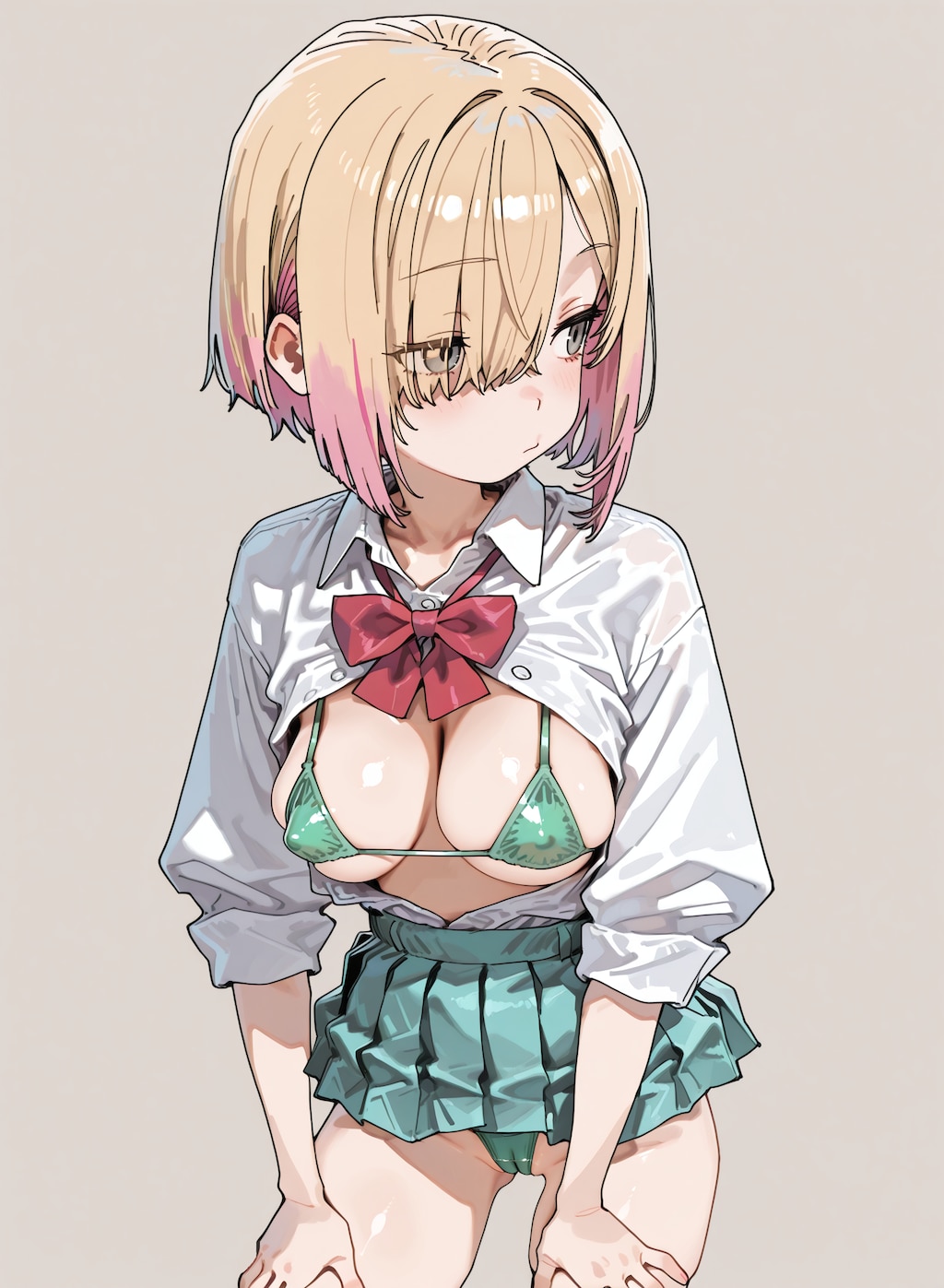 マイクロビキニ制服騎乗位ギャル