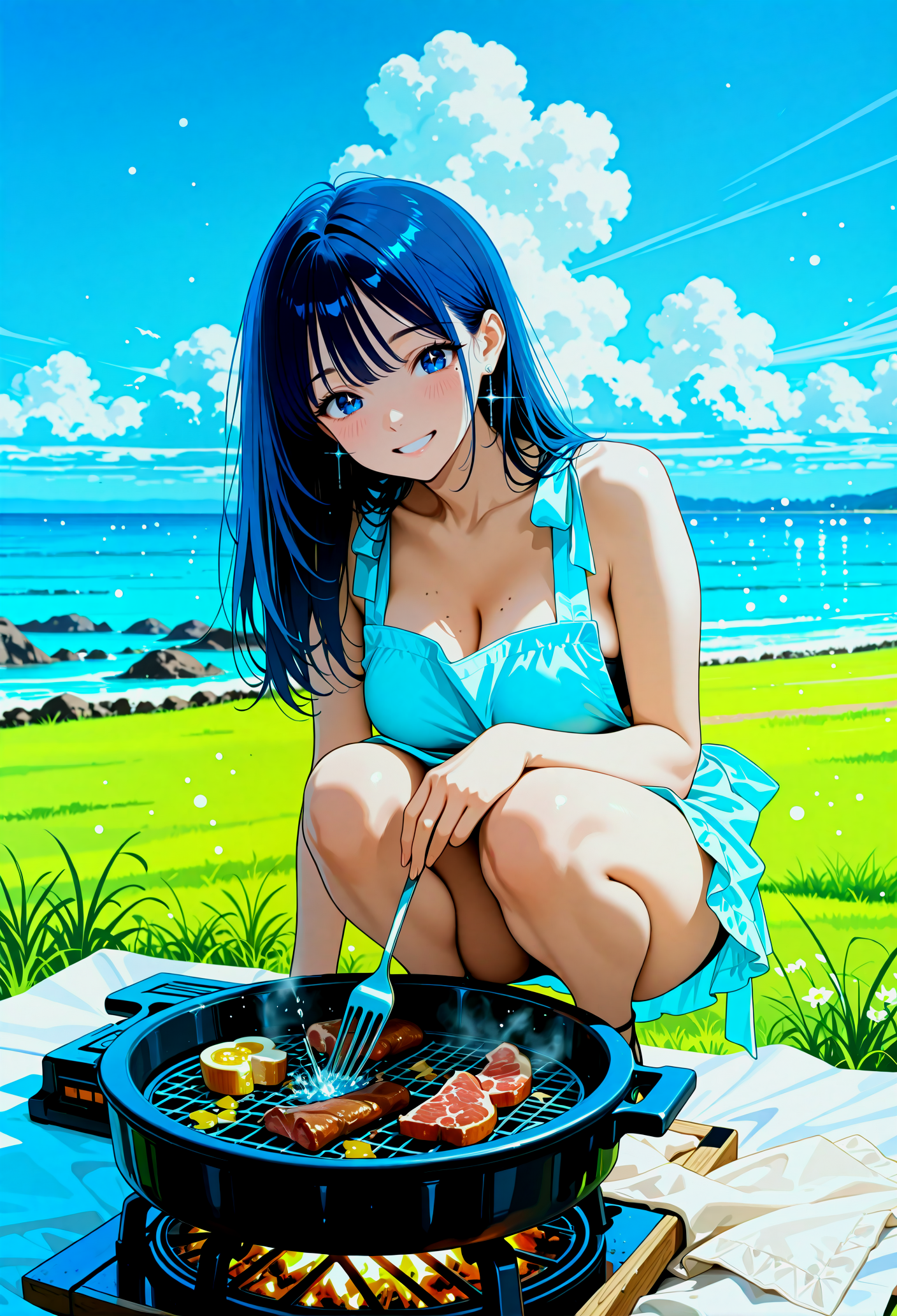 青空と炭火、貴方と焼く夏の魔法