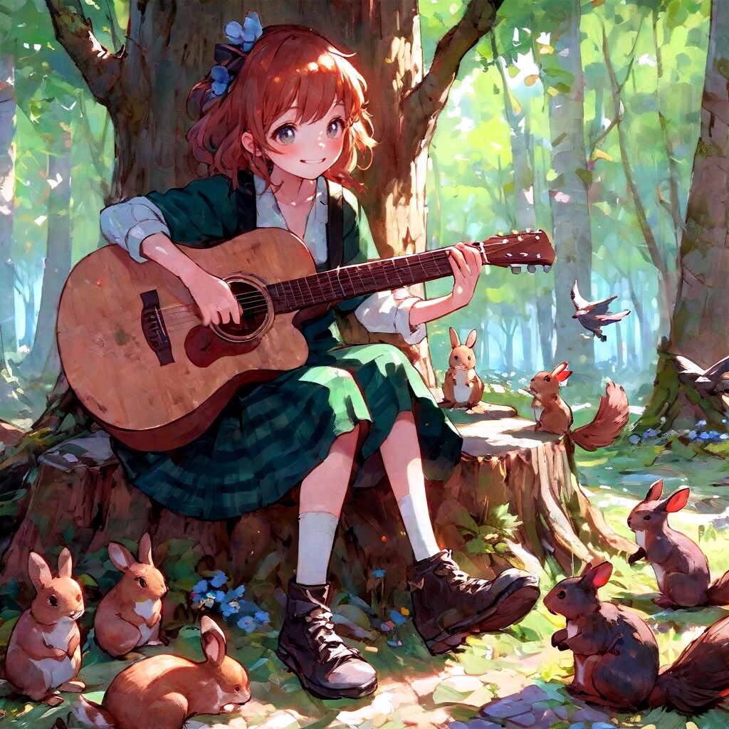 ギターを弾く少女17 | の人気AIイラスト・グラビア