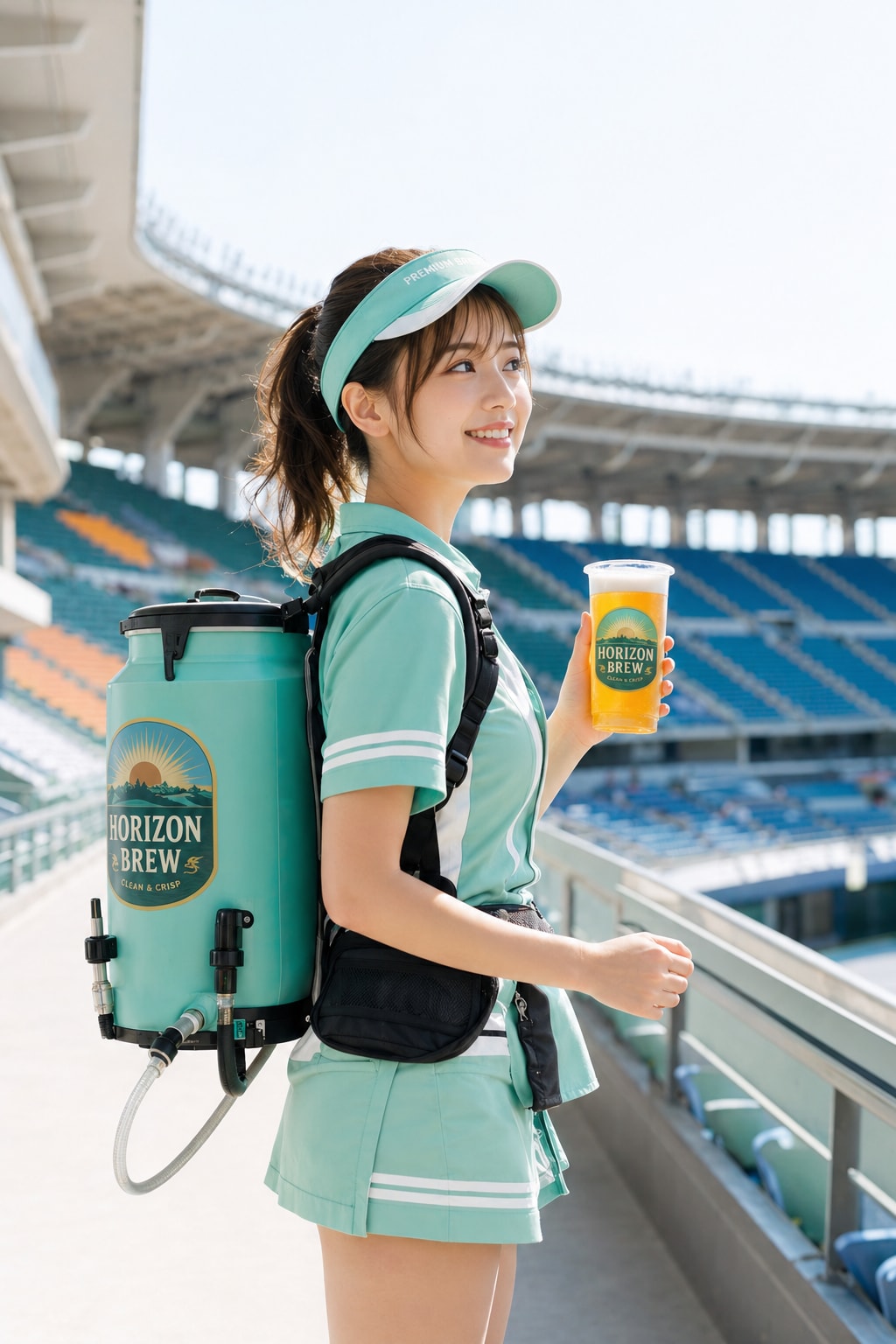スタジアムのミントグリーン