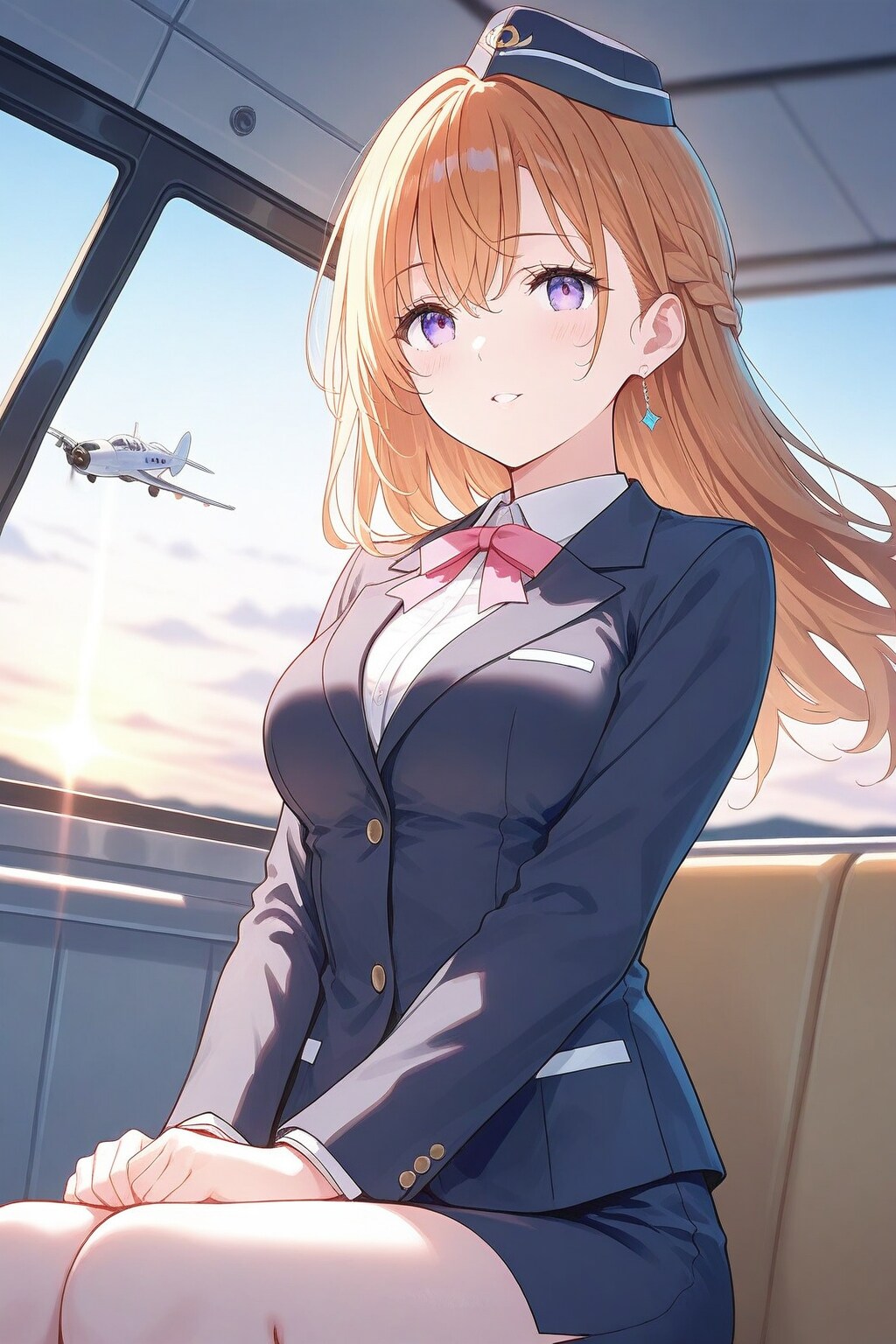 キャビンアテンダント。