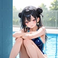 競泳水着で体育座り 6枚目