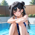競泳水着で体育座り 7枚目