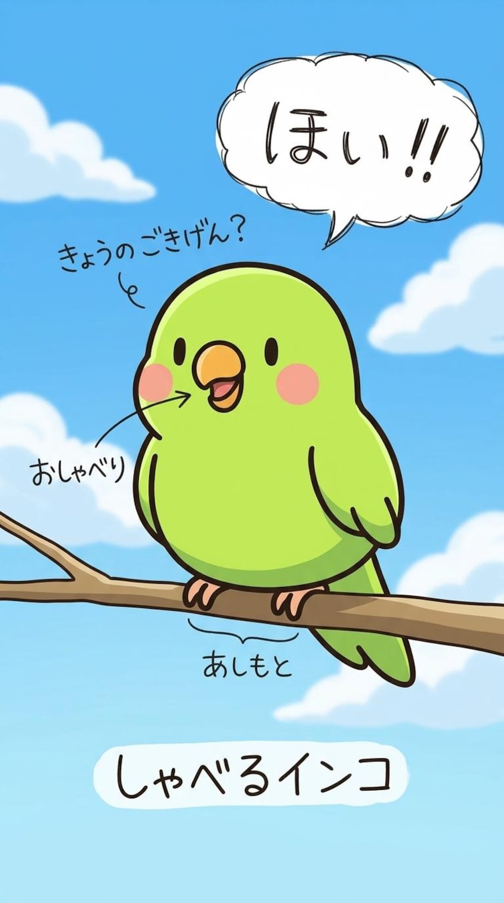 インコと謎の手書き