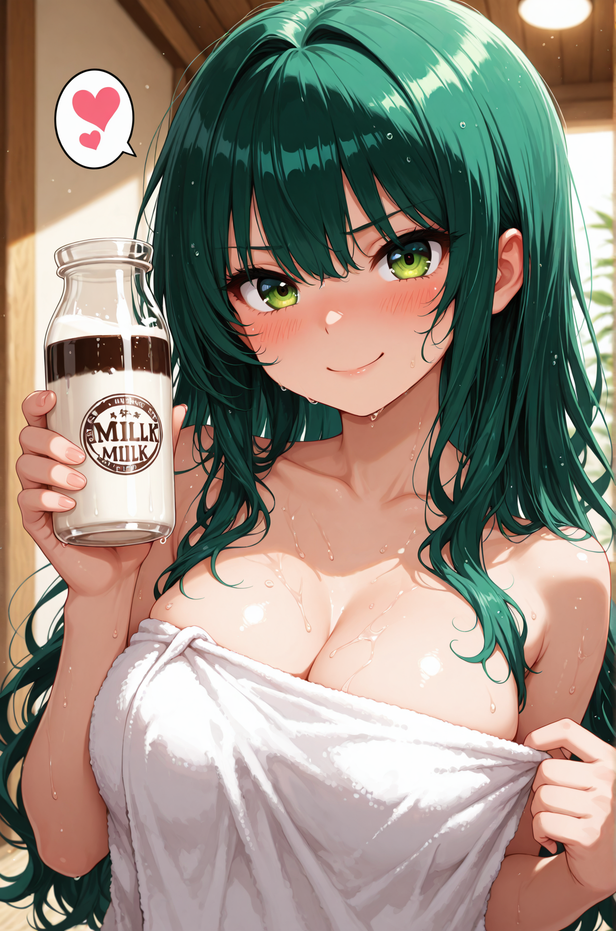 お風呂上りに牛乳🥛