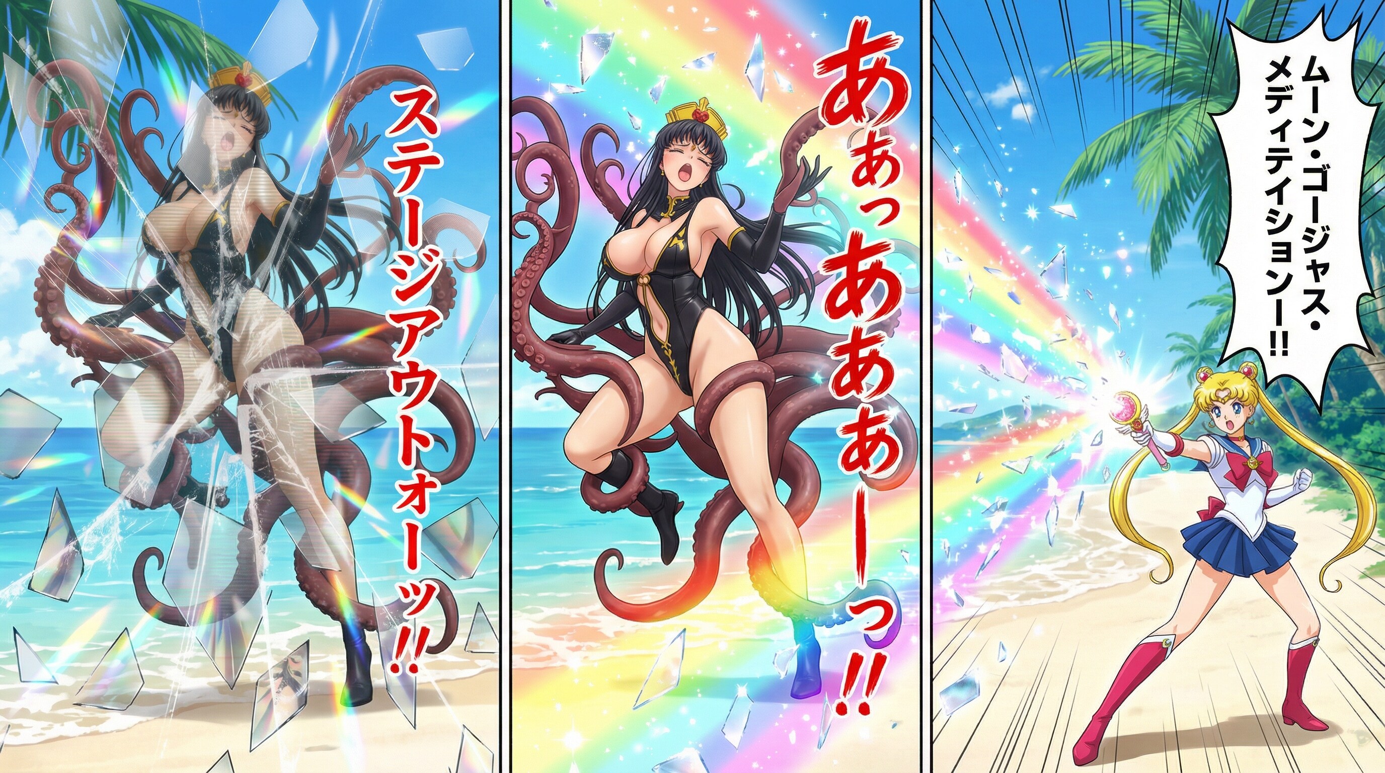 フィギュア画像から「やられ」イラストを制作♪・・私の性癖的には実に嬉しい😊♪