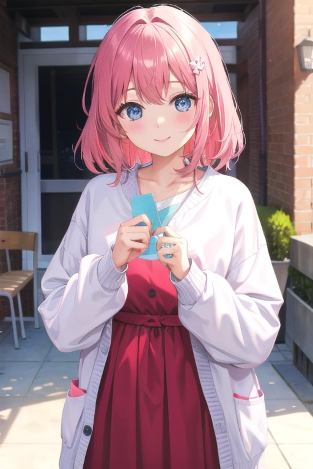 ピンク髪の彼女