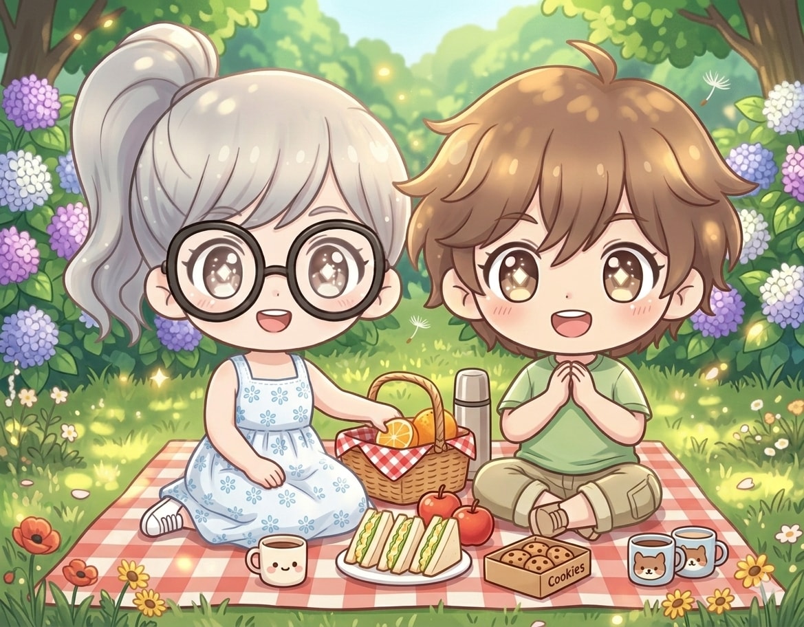 那美と圭斗のピクニック