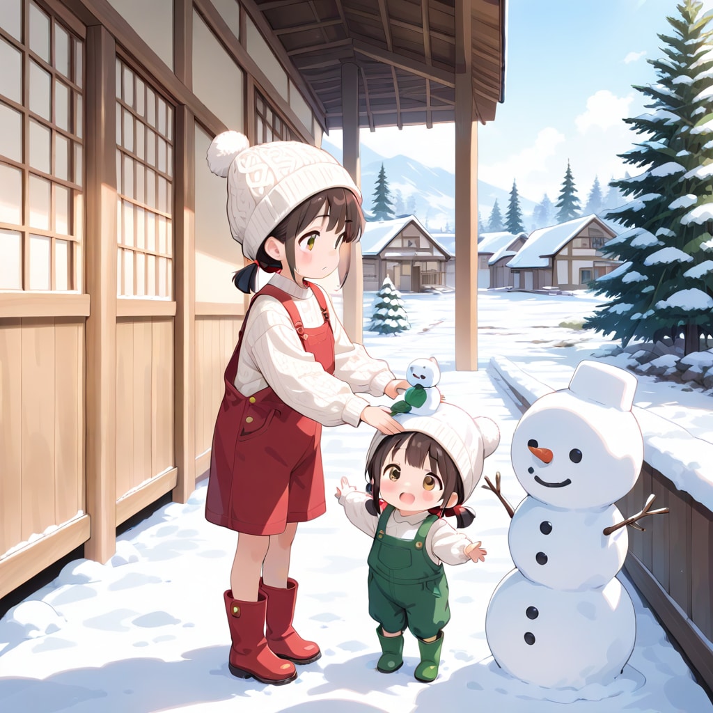 雪だるまと姉妹