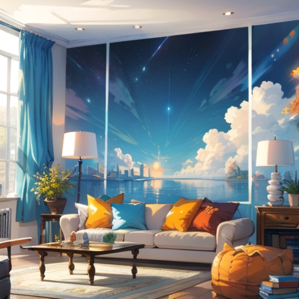 風景が書かれた部屋