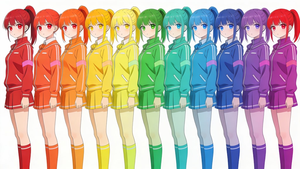 ぽにちゃん 色分けチャレンジ_Seedream4.5