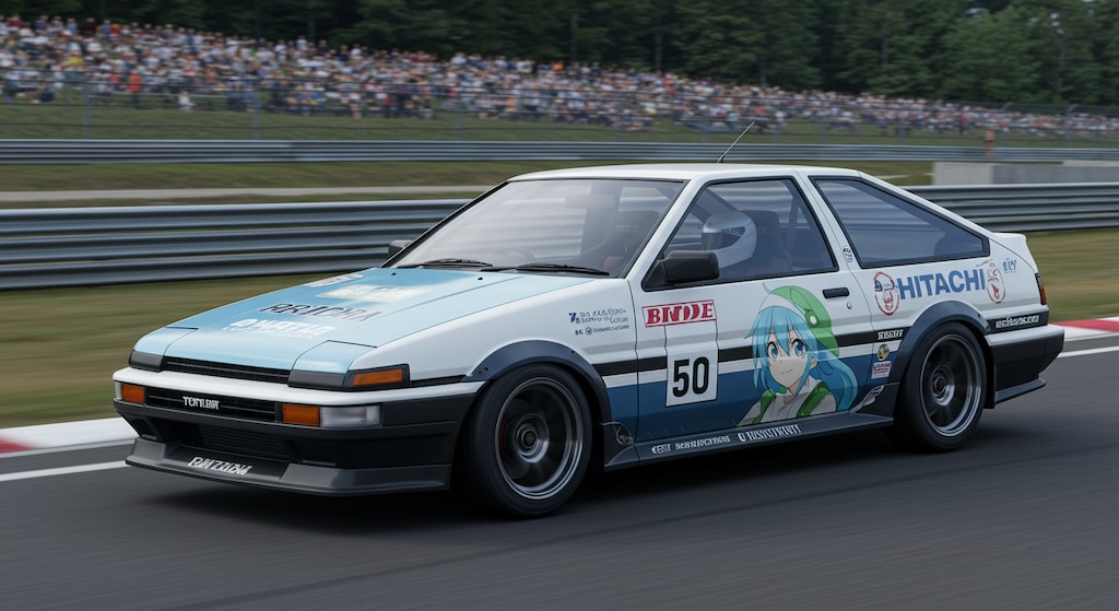 河城にとりAE86レーシングカー