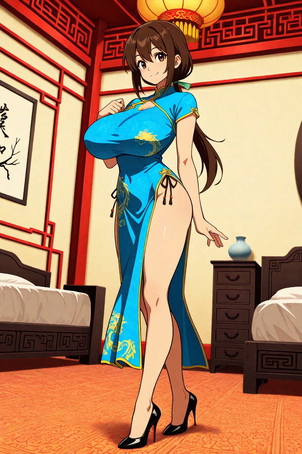 チャイナドレスの女性
