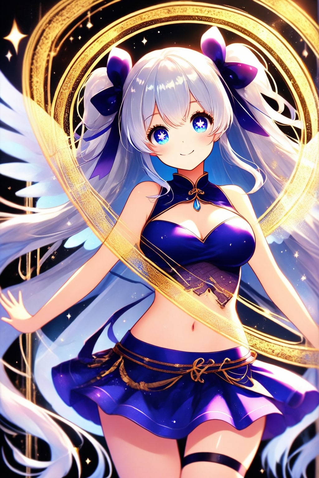チャイナドレスの女の子と魔法陣