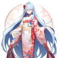 着物の青髪ちゃん 2枚目