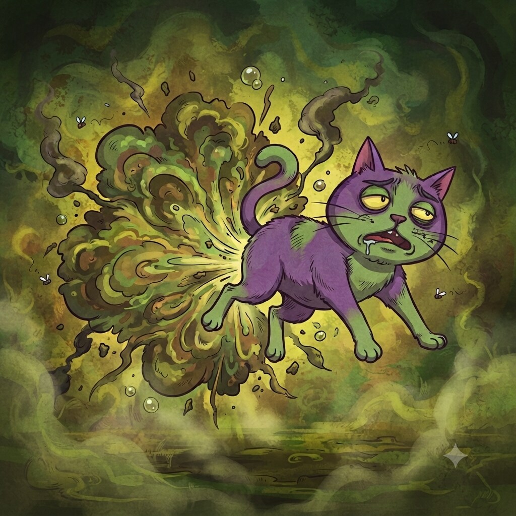大爆発の屁（ダサ猫）