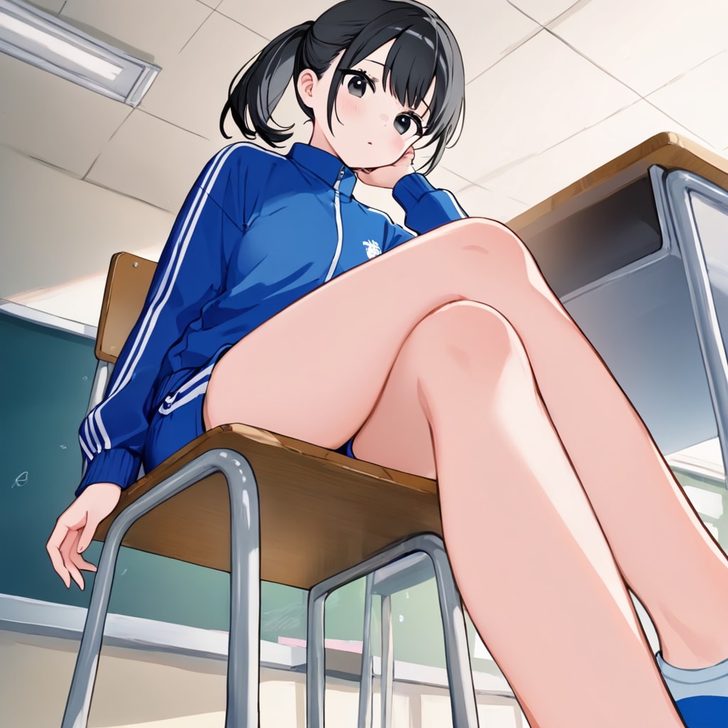 素足に上履き