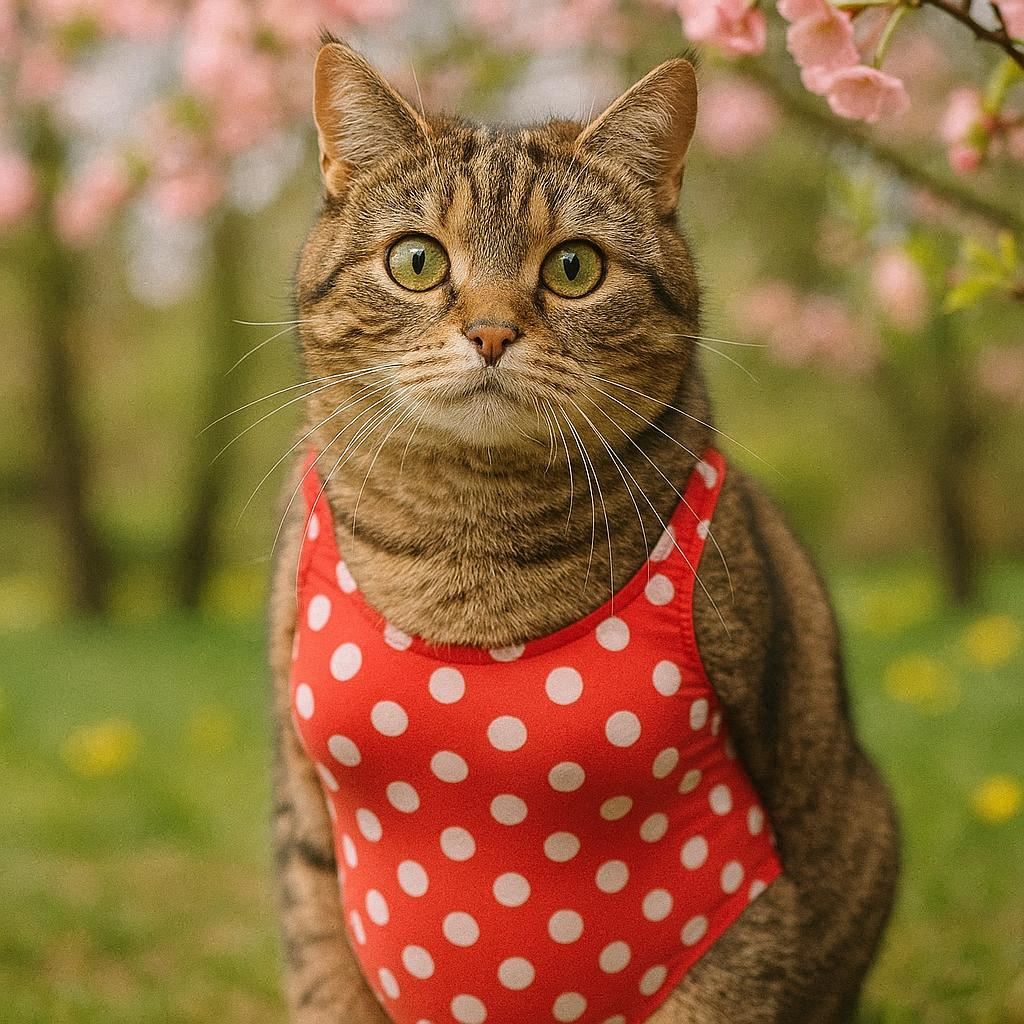 春の水着猫