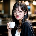メガネ彼女とカフェ 2枚目
