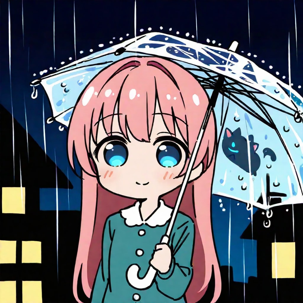 雨の夜の木陰ちゃん