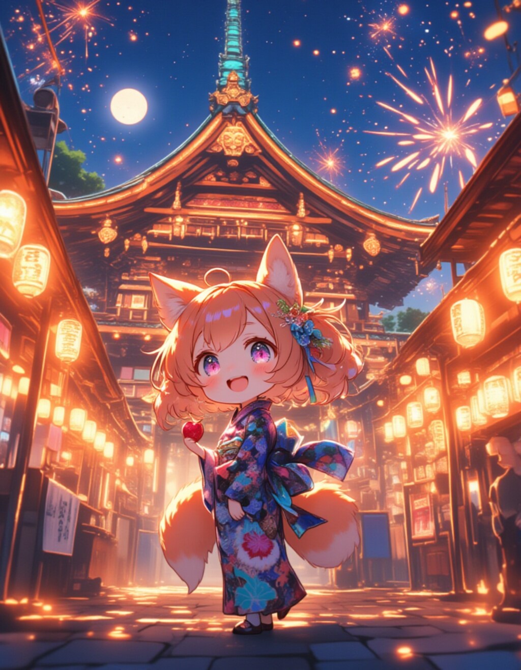 オキツネ神社祭のちび狐娘