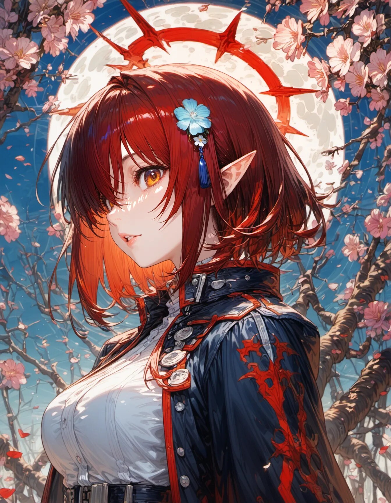 The Elven Halo Under the Spring Moon | の人気AIイラスト・グラビア