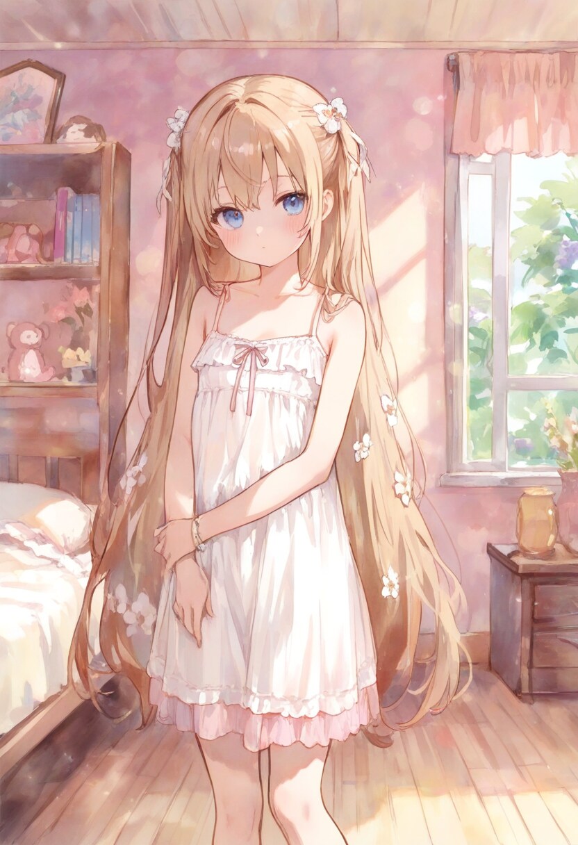 少女の部屋(水彩タッチ)(115)