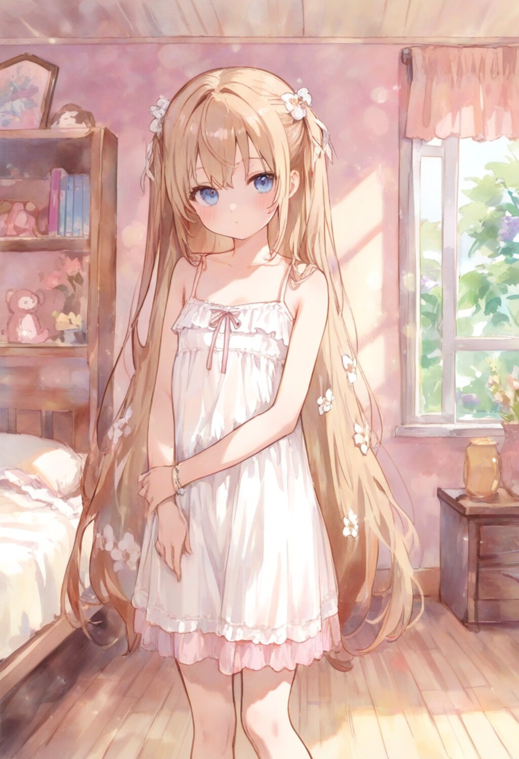 少女の部屋(水彩タッチ)(115)