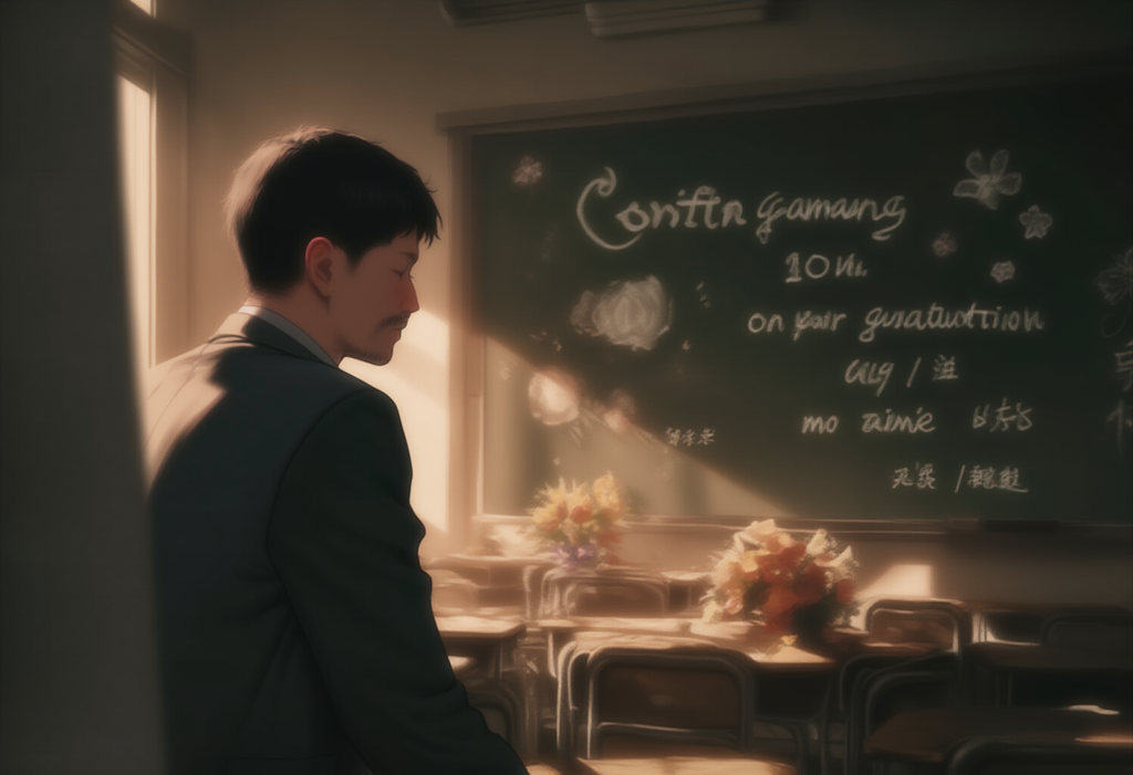 卒業式後の教室