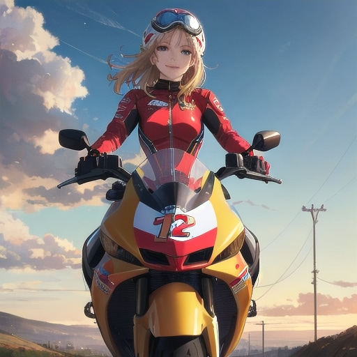 バイク好き彼女 | の人気AIイラスト・グラビア