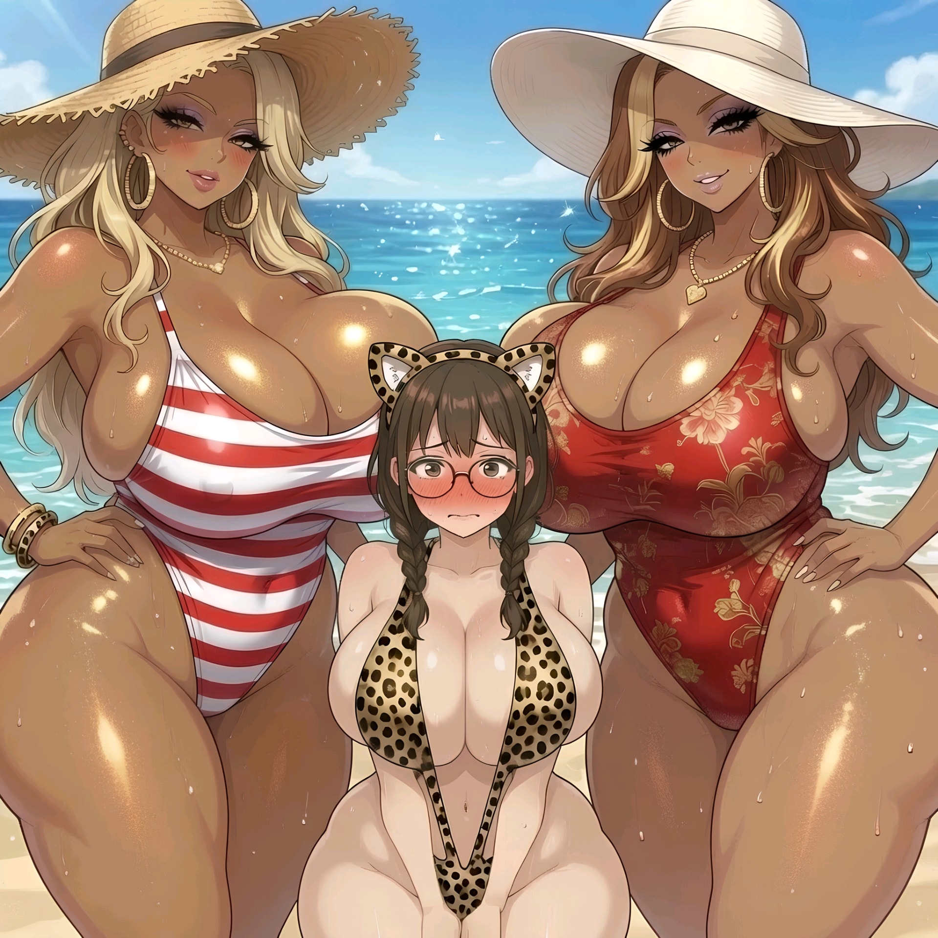 小柄なムチムチ爆乳地味子ちゃんと幼馴染のムチムチ爆乳黒ギャル姉妹