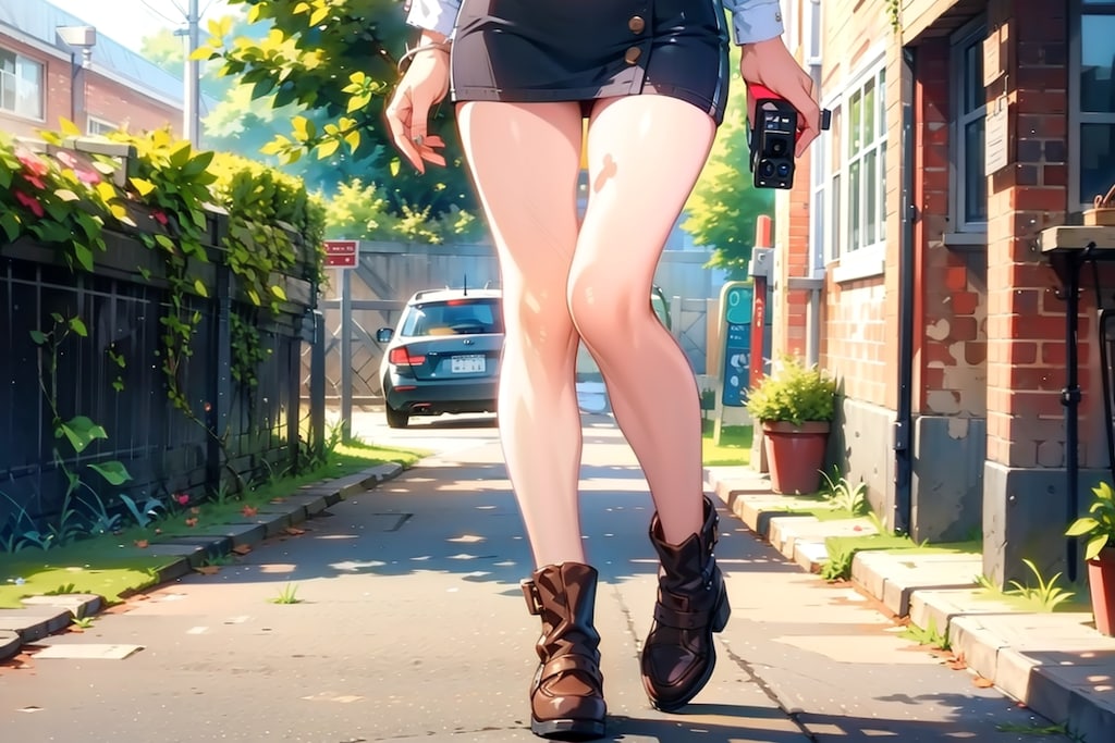 レザーのミニスカート