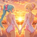夕日をバックに 2枚目