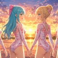 夕日をバックに 4枚目