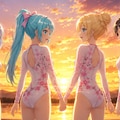 夕日をバックに 3枚目