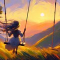 ブランコに乗る少女 3枚目