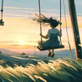 ブランコに乗る少女 2枚目
