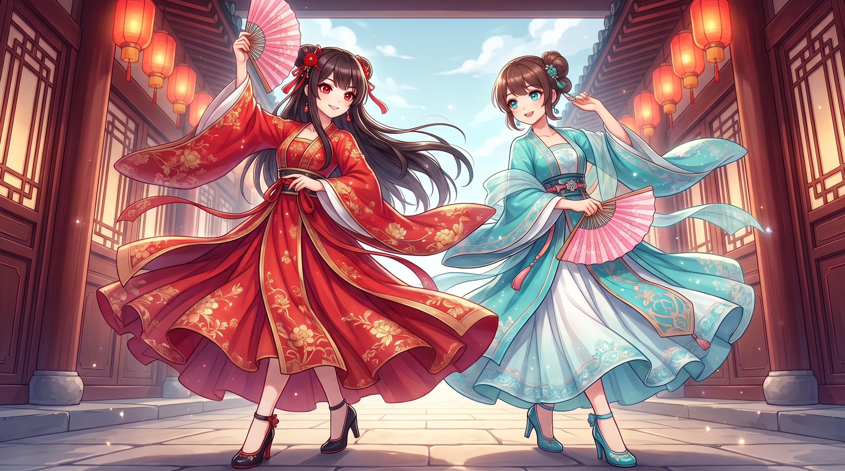 朱扇双舞蒼穹廊 | の人気AIイラスト・グラビア