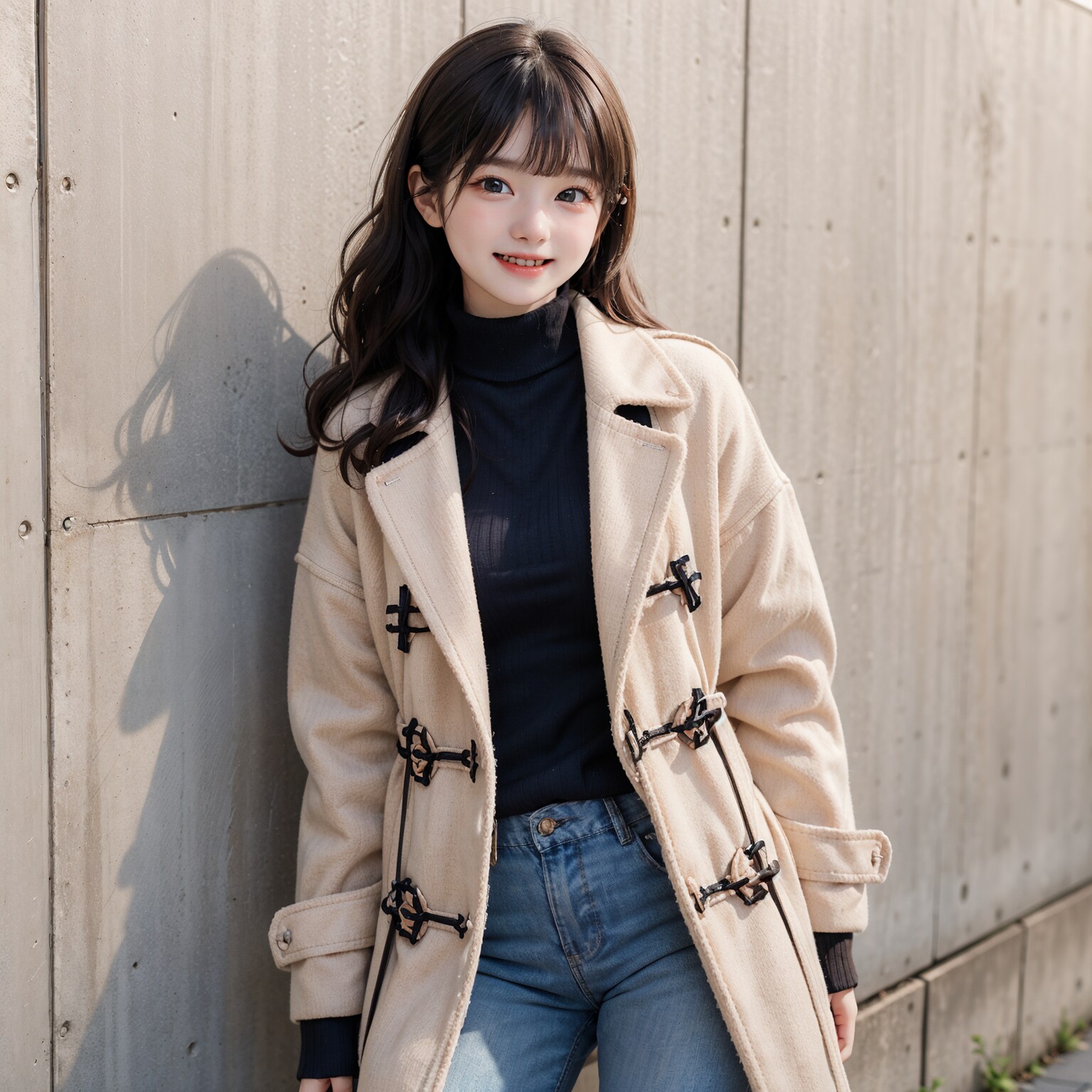 ファッションモデル①　ダッフルコート